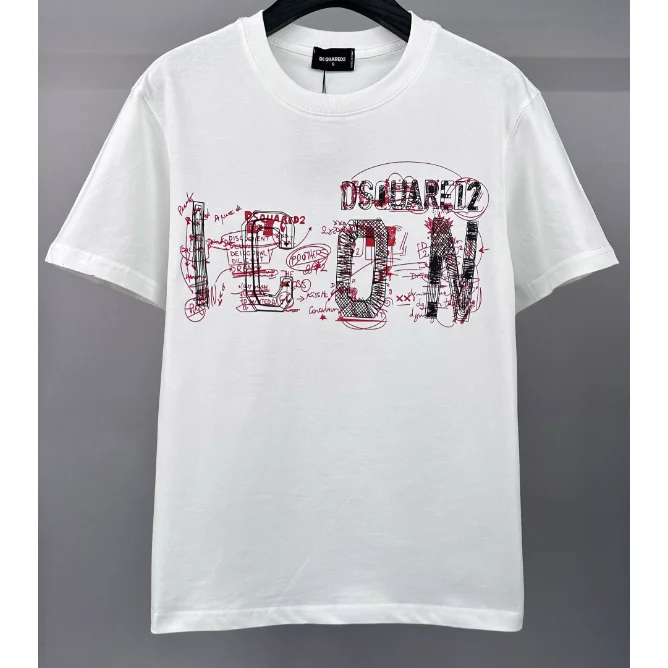 DSQUARED2 DSQUARED2 Icon White T-Shirt with Red and Black Graphic White