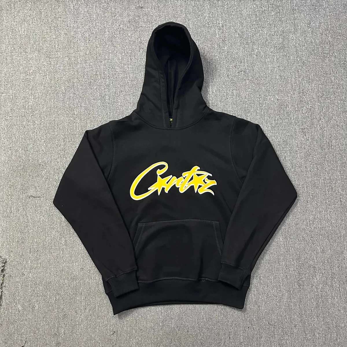 Corteiz Corteiz CRTZ RTW Black Hoodie with Yellow Logo Black - 1