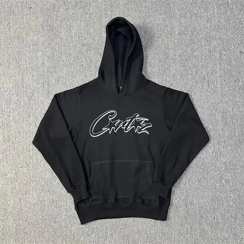 Corteiz Corteiz Black/White Logo Hoodie Black - 1