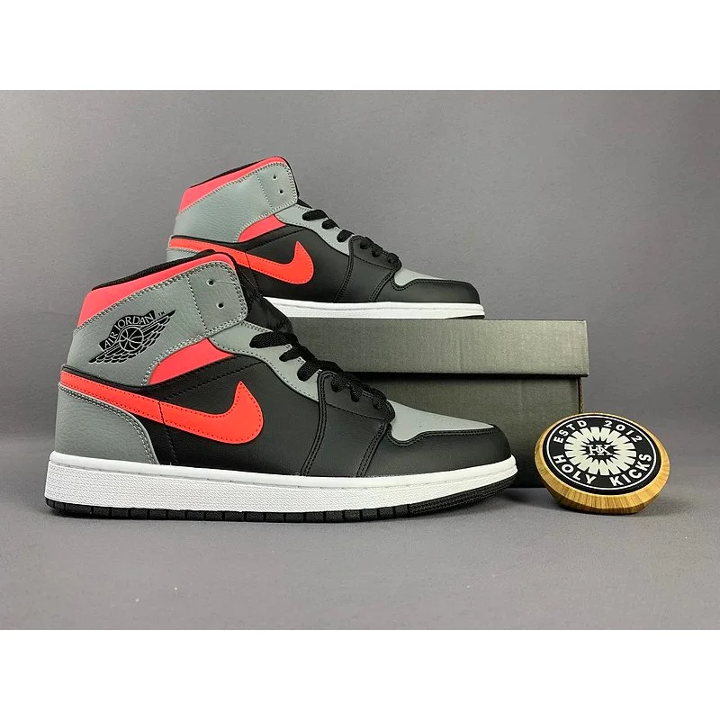 Nike Nike Air Jordan 1 Mid Black/Infrared Grey Sneakers Black - 1