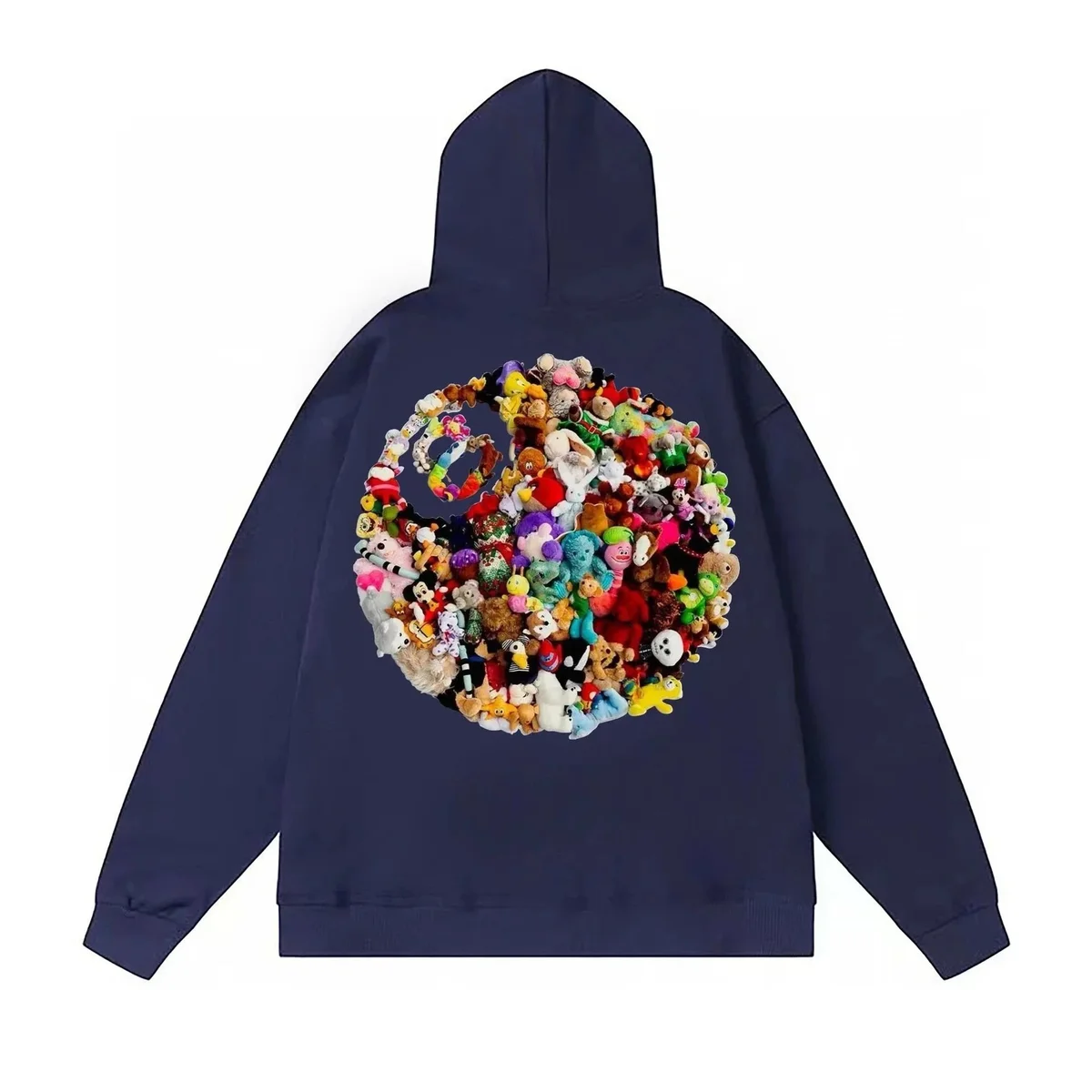 Other Unisex Navy Peace Sign Plush Hoodie Navy - 1