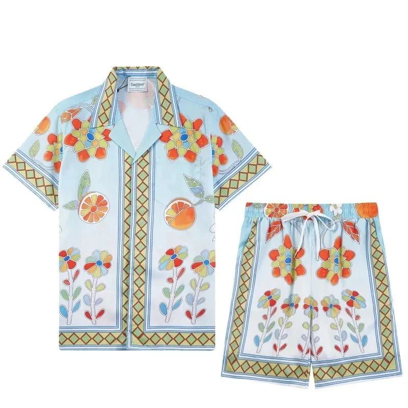 Other Unknown Brand Floral Print Shorts Set 35 Co-ord Set Blue - 1