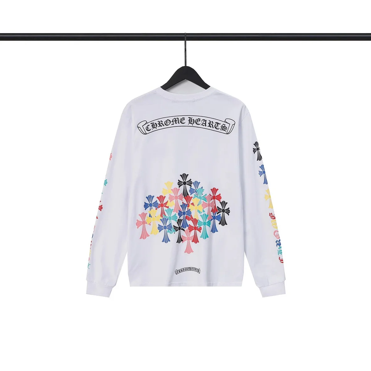 Chrome Hearts Chrome Hearts White Cross Print Long Sleeve T-Shirt White - 1