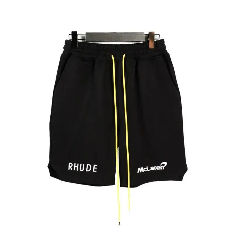 Rhude Rhude Black/Yellow Drawstring Shorts Black - 1
