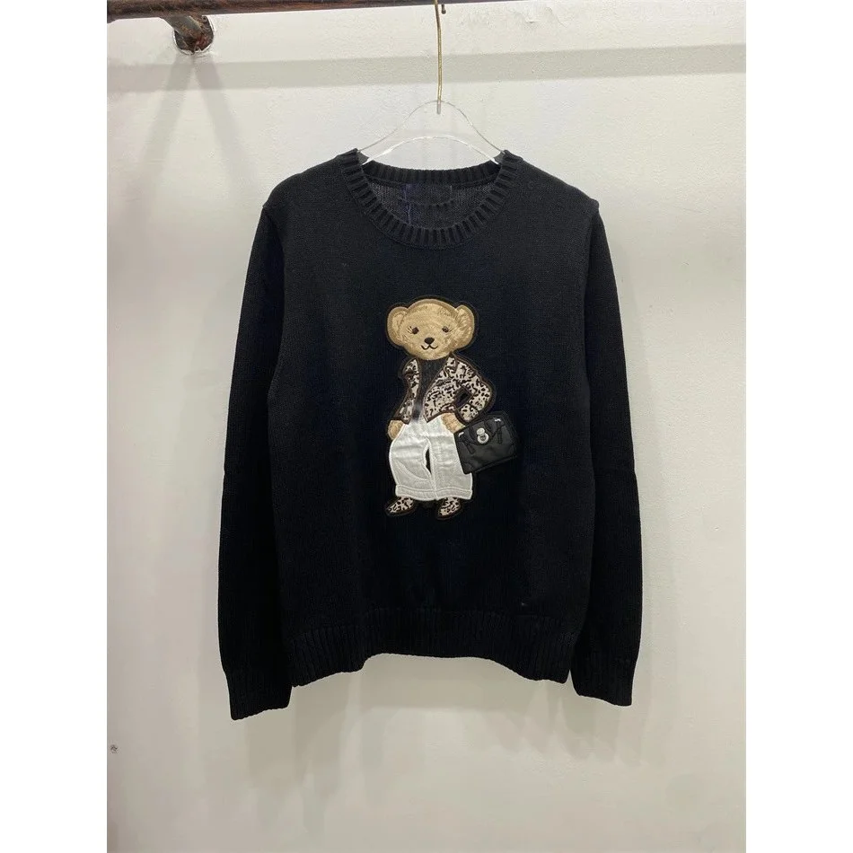 Polo Ralph Lauren Polo Ralph Lauren Polo Bear Black Embroidered Sweater Black - 1