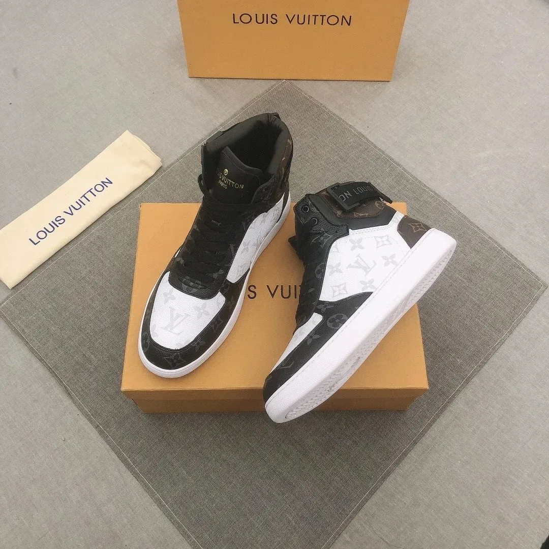 Louis Vuitton Louis Vuitton Monogram High-Top Sneakers Black/White Multicolor