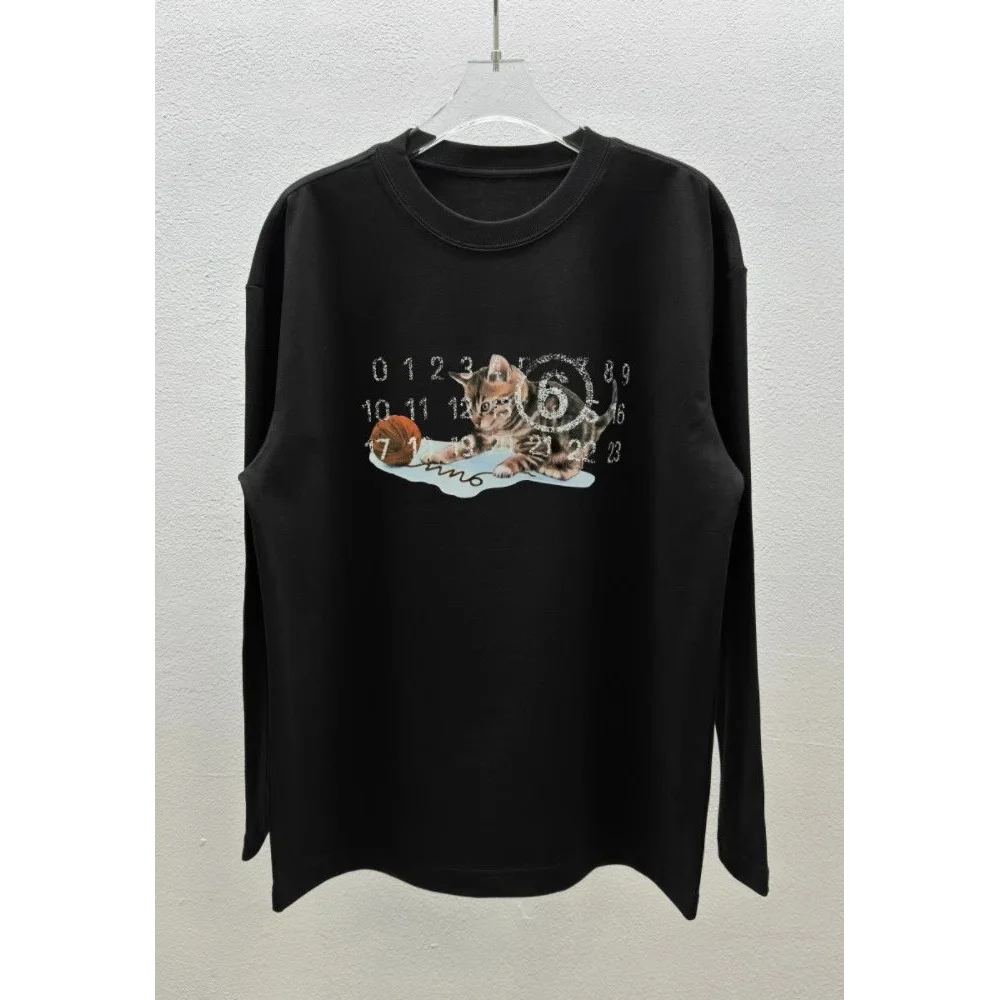 Other Black Cat Print Long Sleeve T-Shirt Black - 1