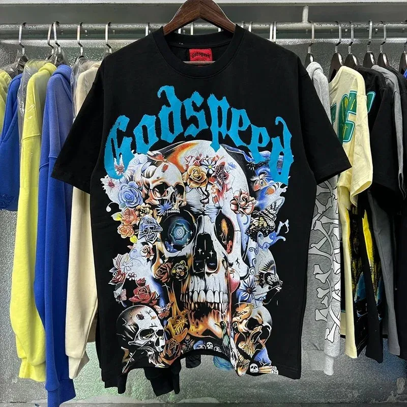 Godspeed Godspeed Skull Print T-Shirt 7012 Black Black - 1