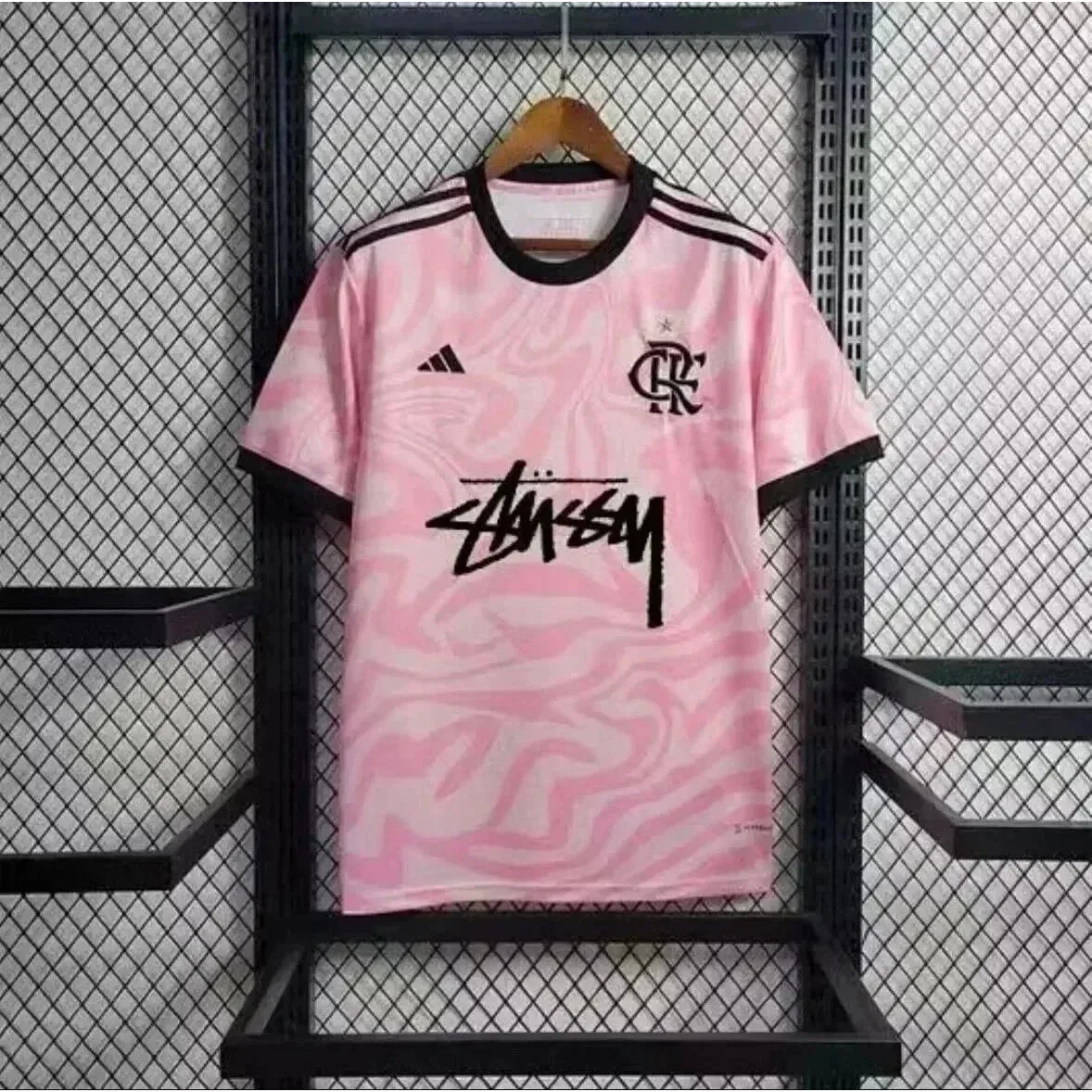 Adidas Adidas Stussy Collaboration Pink/Black T-Shirt Pink