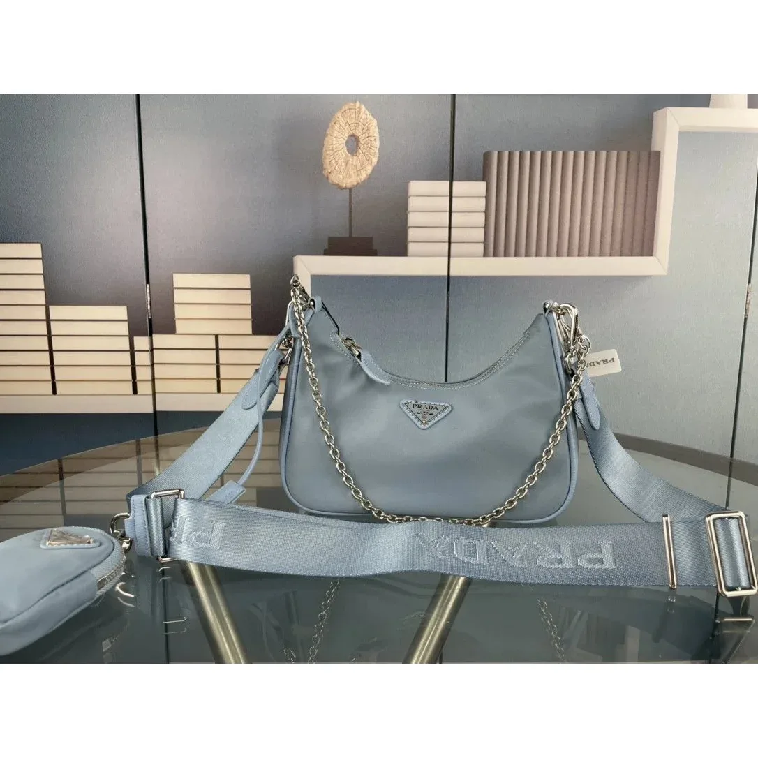 Prada Prada Re-Nylon Sky Blue Shoulder Bag Blue