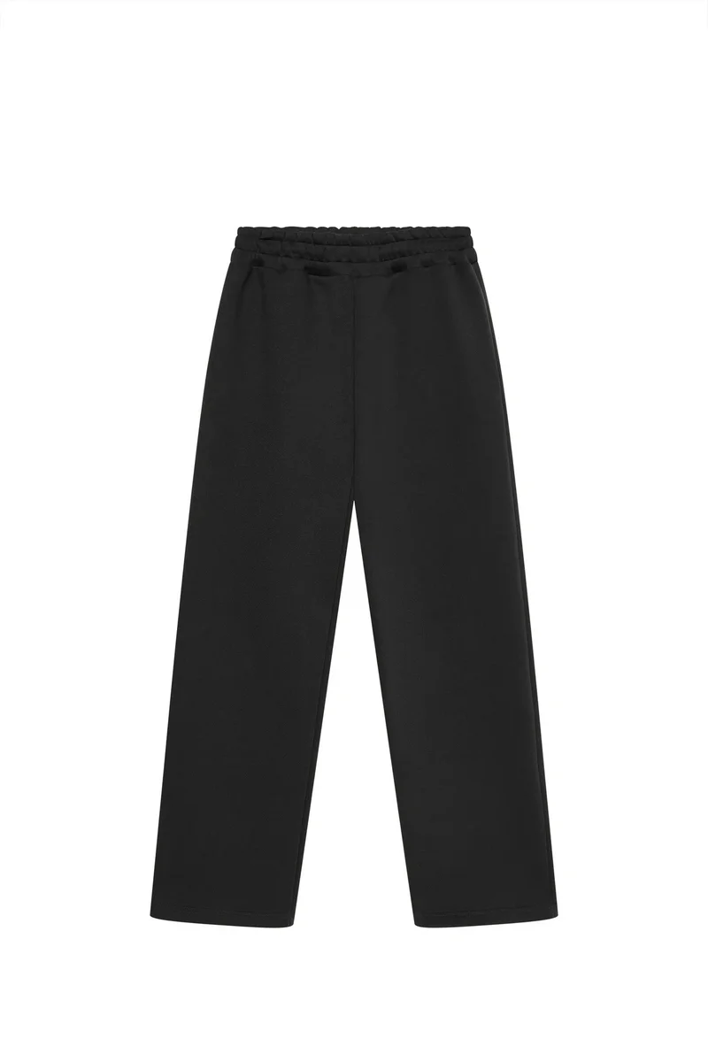 Other Black Solid Casual Pants Black - 1