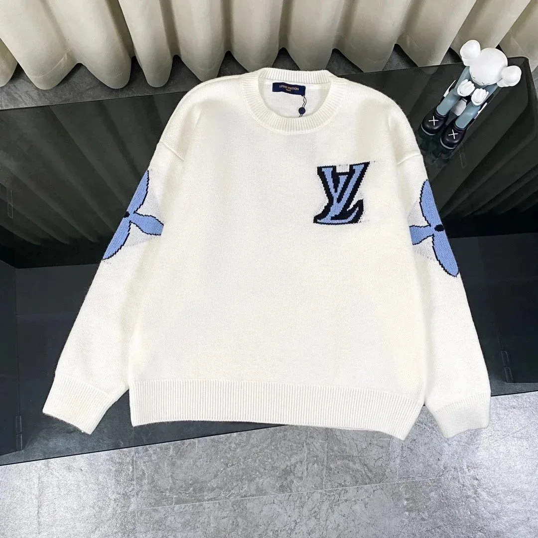 Louis Vuitton Louis Vuitton Monogram Cream/Blue Knit Sweater Cream
