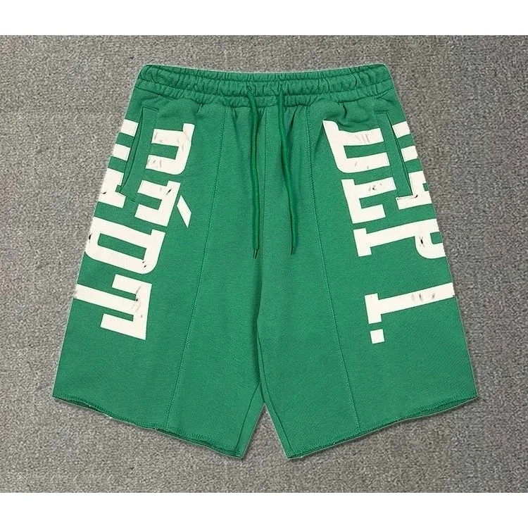 Other Green Letter Print Sweat Shorts Green - 1