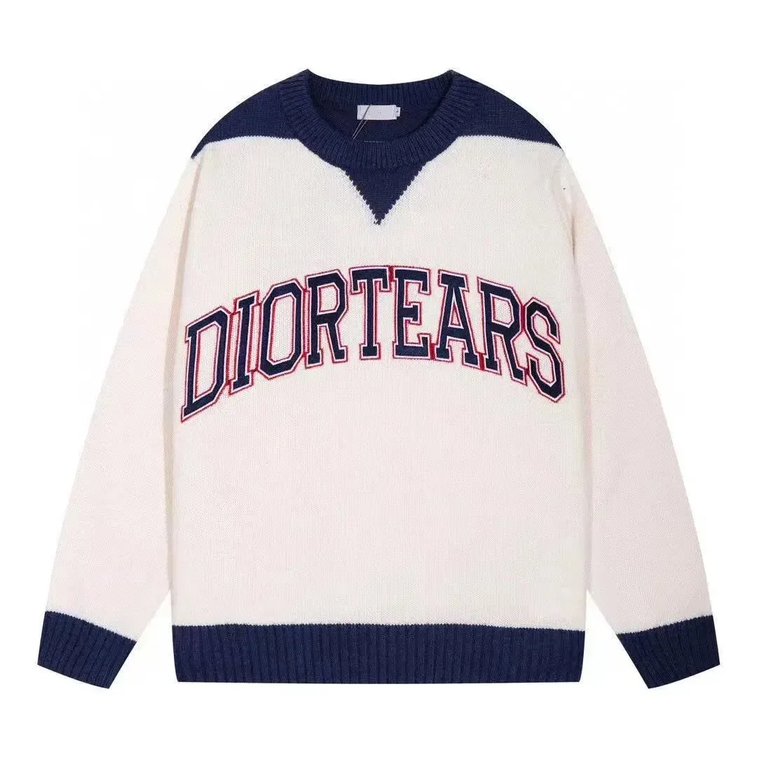 Saint Tears Saint Tears White/Navy Crew Neck Sweater White - 1