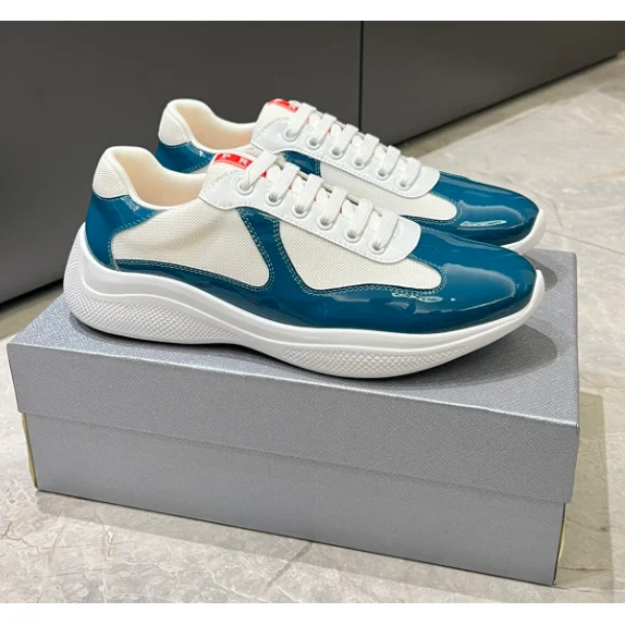 Prada Prada Runners White/Teal Sneakers Multicolor