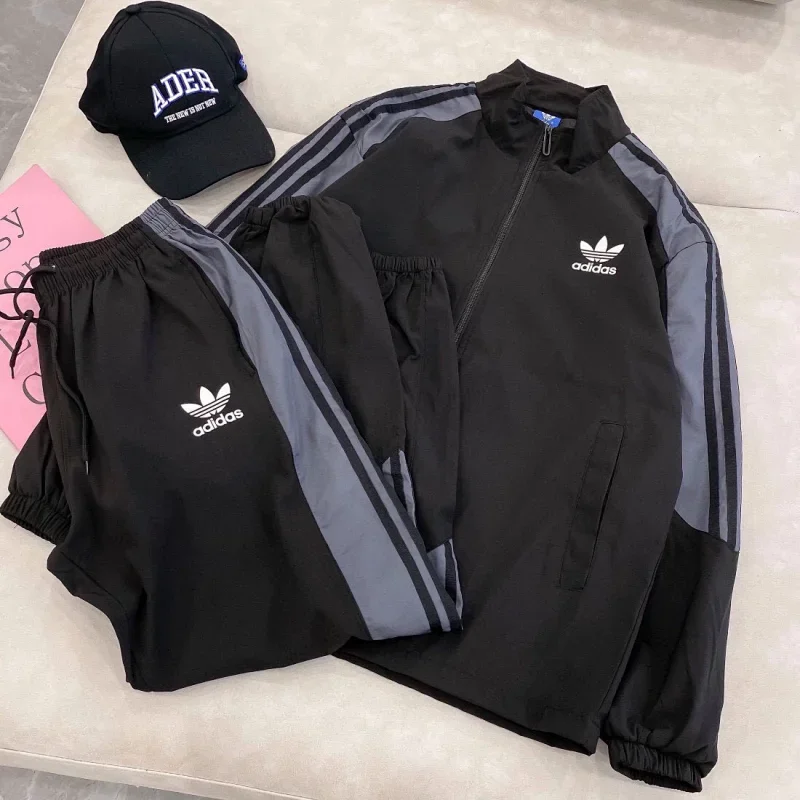 Adidas Adidas Three Stripes Black & Grey Tracksuit Set 13 Black