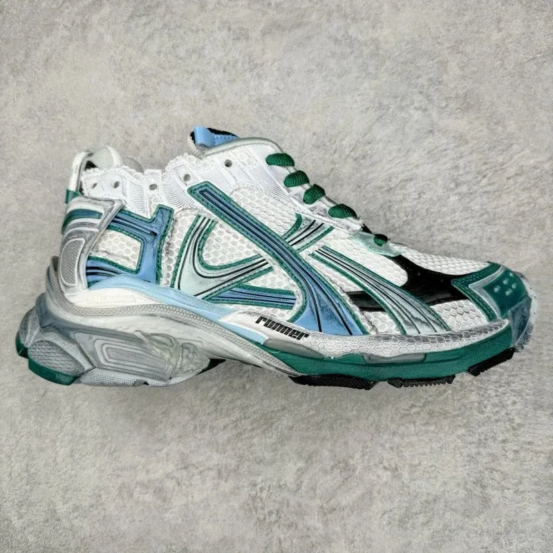 Balenciaga Balenciaga Runner Speed Trainer White Blue Green Sneakers White - 1