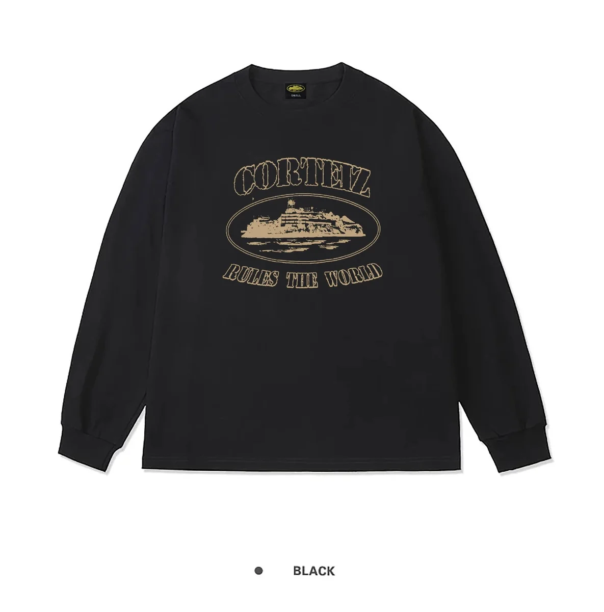 Corteiz Cortez Rules The World Black Long Sleeve T-Shirt Black - 1