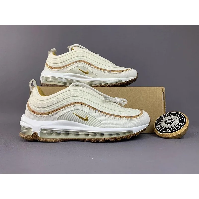 Nike Nike Air Max 97 Cream/Gold Glitter Sole Sneakers Cream