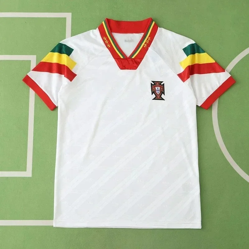 Other Portugal Football Jersey White Red Yellow V-neck White - 1