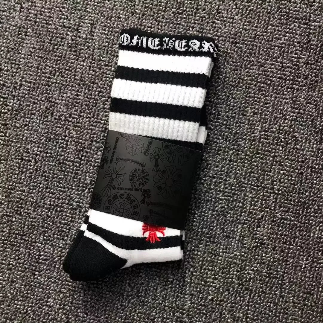Chrome Hearts Chrome Hearts Black & White Striped Socks Black - 1