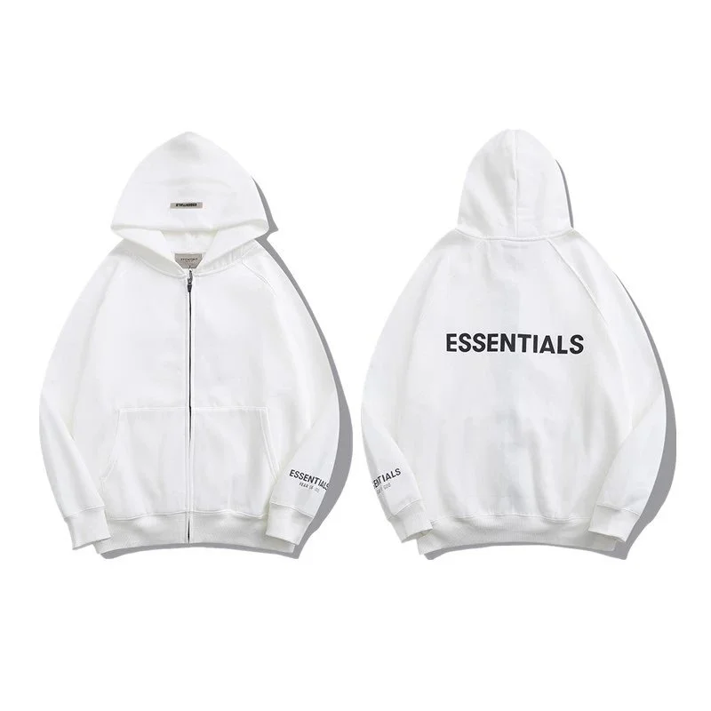 Fear of God Fear of God Essentials White Silicone Lettering Hoodie White - 1