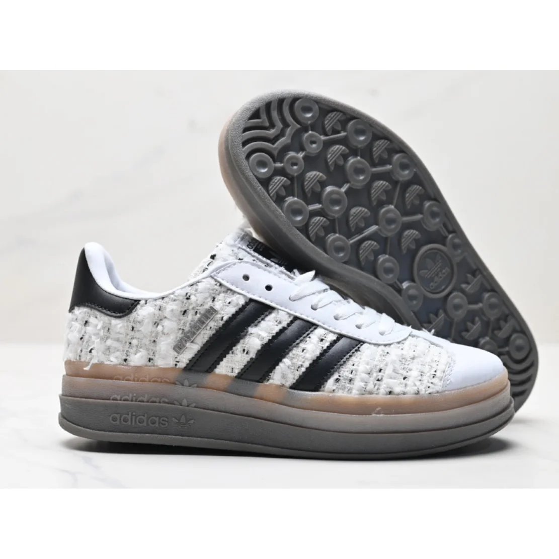 Adidas Adidas Gazelle White/Black Platform Sneakers White - 1