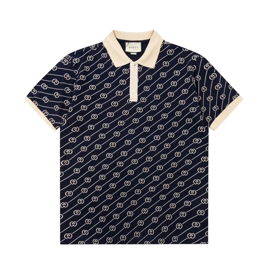 Gucci Gucci GG Supreme Polo Navy/Beige Shirt Navy
