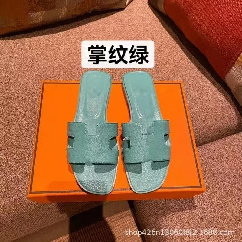 Hermès Hermès Oran Palm Green Slide Sandals Green