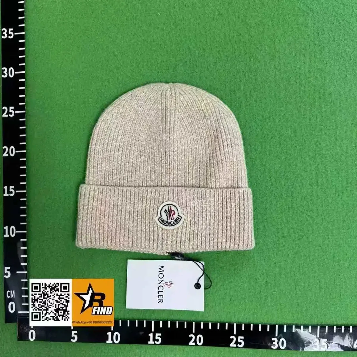 Moncler Moncler Beige Wool Beanie Hat Beige