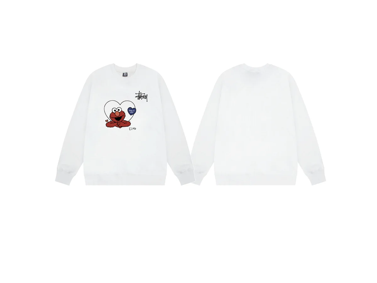 Stussy Stussy Elmo Graphic Crewneck Sweatshirt White White - 1