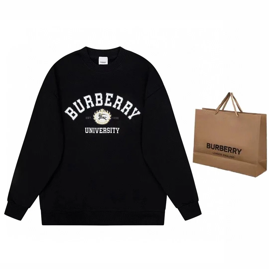 Burberry Burberry University Black Crewneck Sweatshirt Black - 1