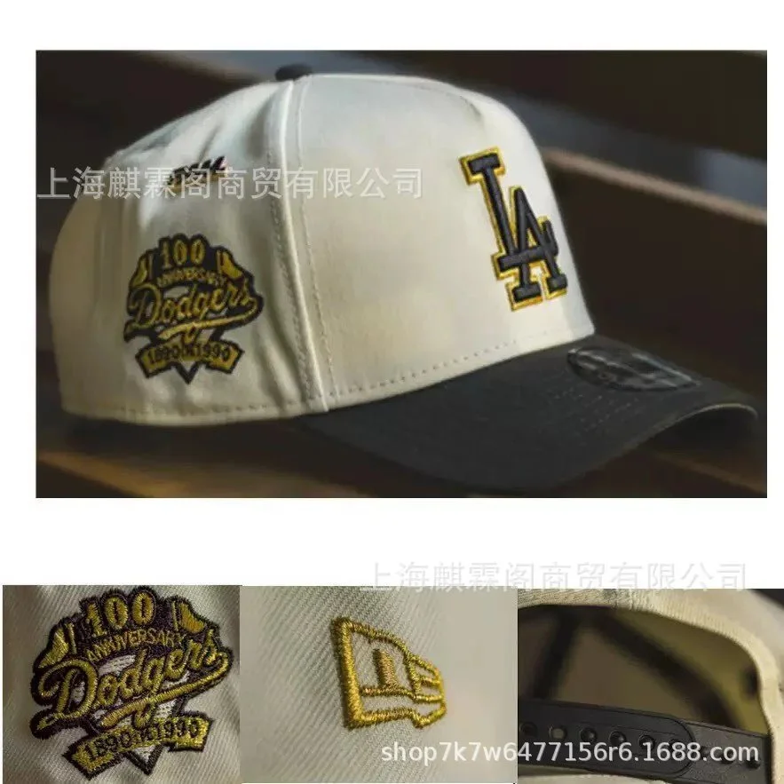 New Era New Era Los Angeles Dodgers LA Cap White/Gold Headwear White - 1
