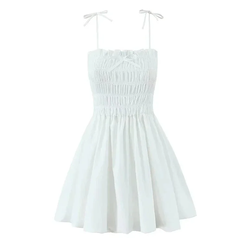Other White Ruched Mini Dress Casual White - 1