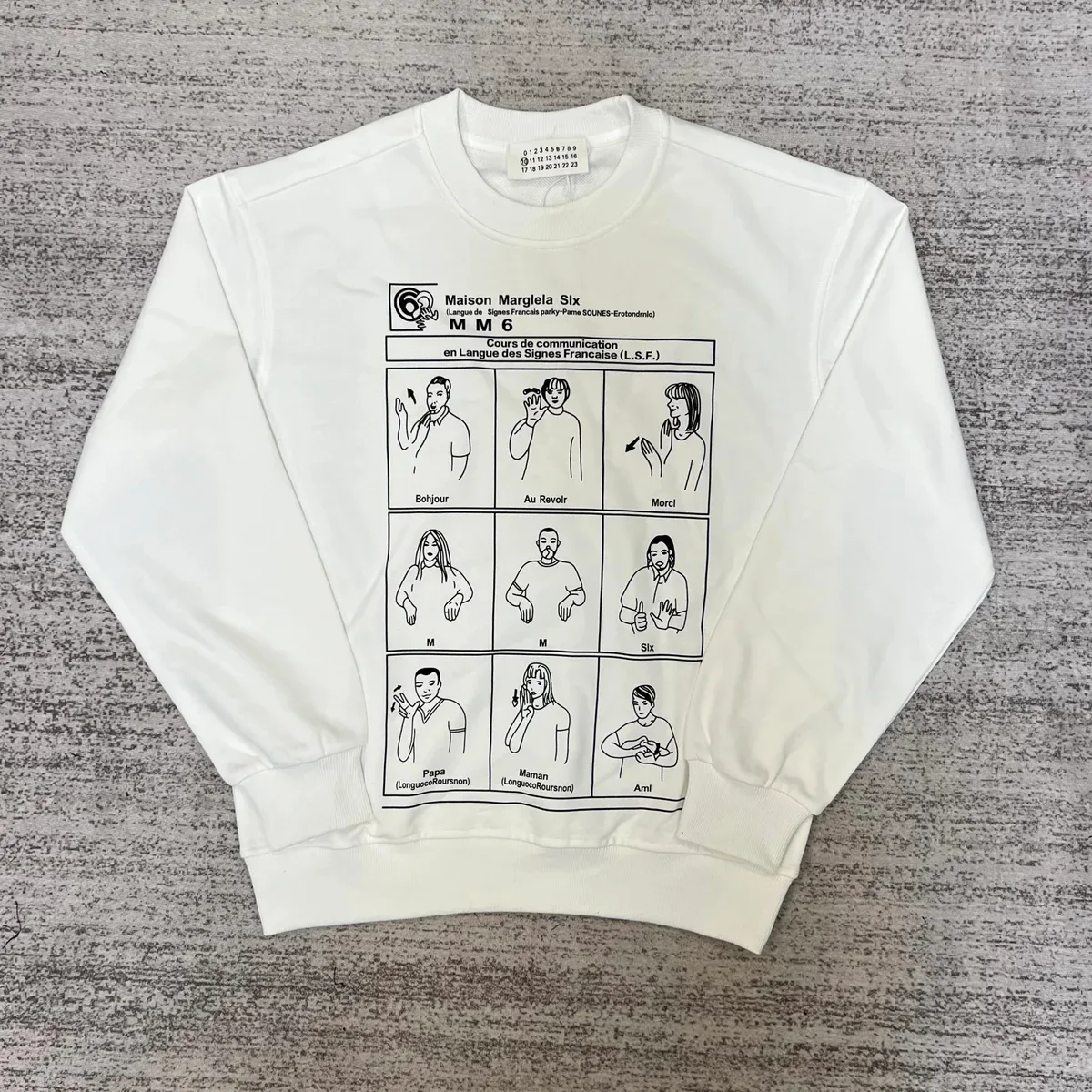 Maison Margiela Maison Margiela Six White Graphic Sweatshirt White - 1