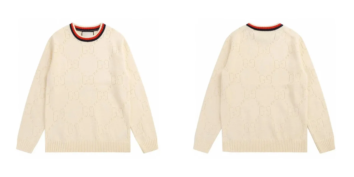 Gucci Gucci Interlocking G Openwork Double G Cream Sweater Cream