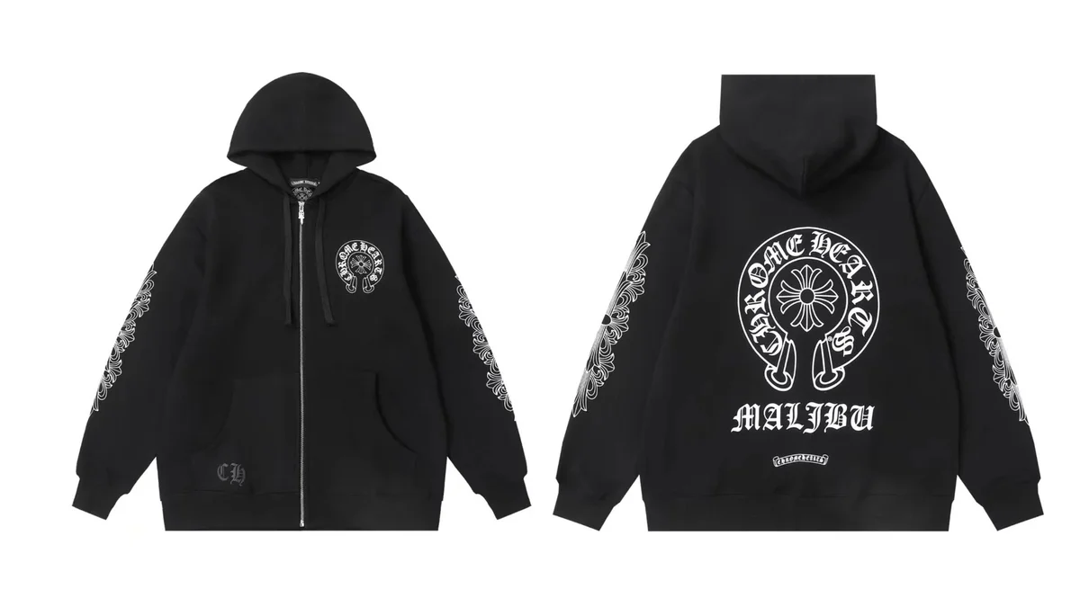 Chrome Hearts Chrome Hearts CH Cross Black/White Zip-Up Hoodie Black