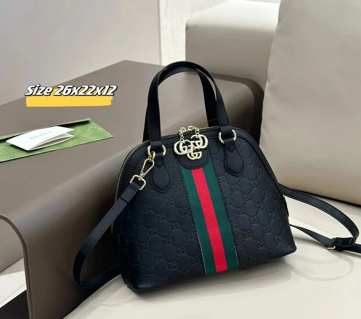 Gucci Gucci GG Marmont Black Web Stripe Tote Black - 1