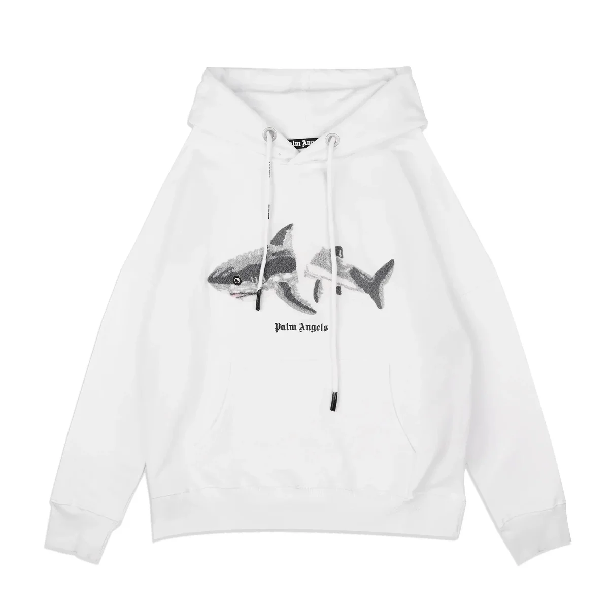 Palm Angels Palm Angels Shark White Hoodie White - 1