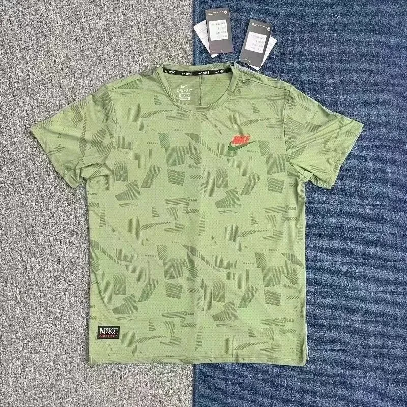 Nike Nike Dry-Fit Camo T-Shirt Olive Green Green - 1