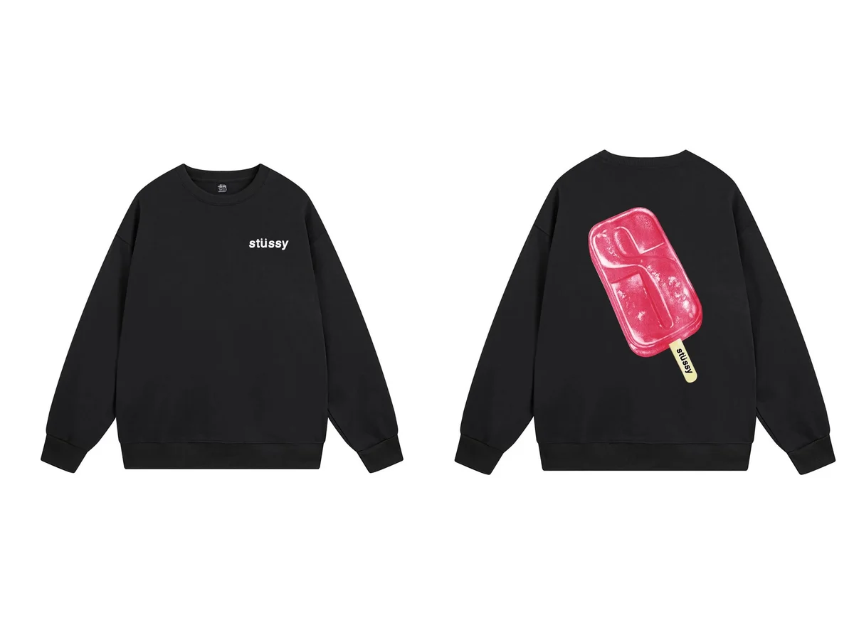 Stussy Stüssy Ice Pop Print Crewneck Sweatshirt Black Black - 1