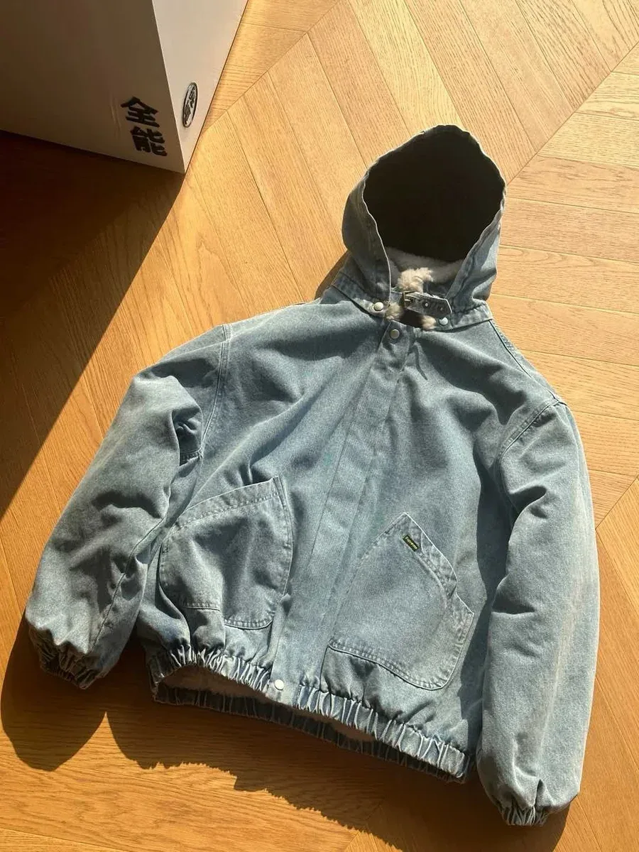 Other Light Blue Denim Hooded Jacket Blue - 1