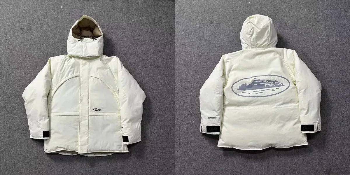 Corteiz Corteiz RTW Corteiz04 White Hooded Puffer Jacket White - 1