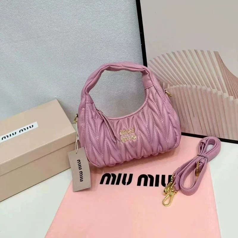 Miu Miu Miu Miu Matelassé Shoulder Bag Lotus Pink Pink