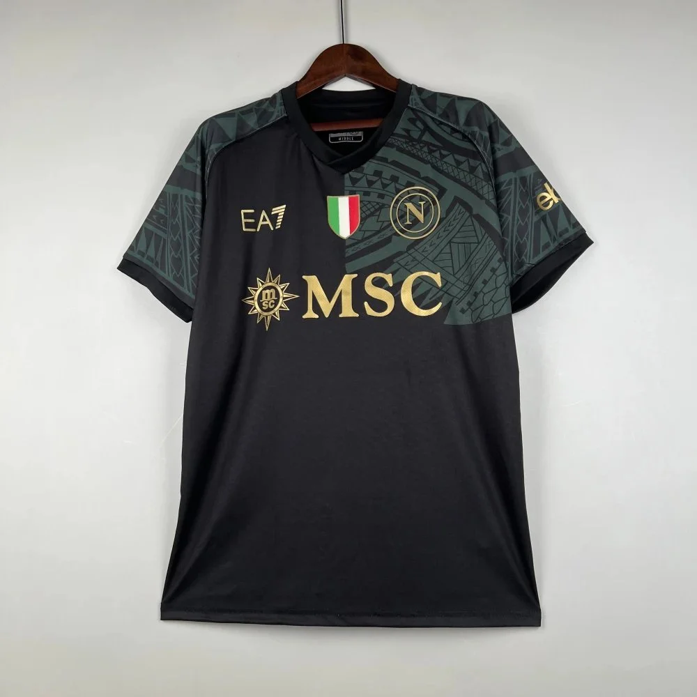 EA7 Emporio Armani EA7 Emporio Armani Napoli Football Jersey Black/Green Black