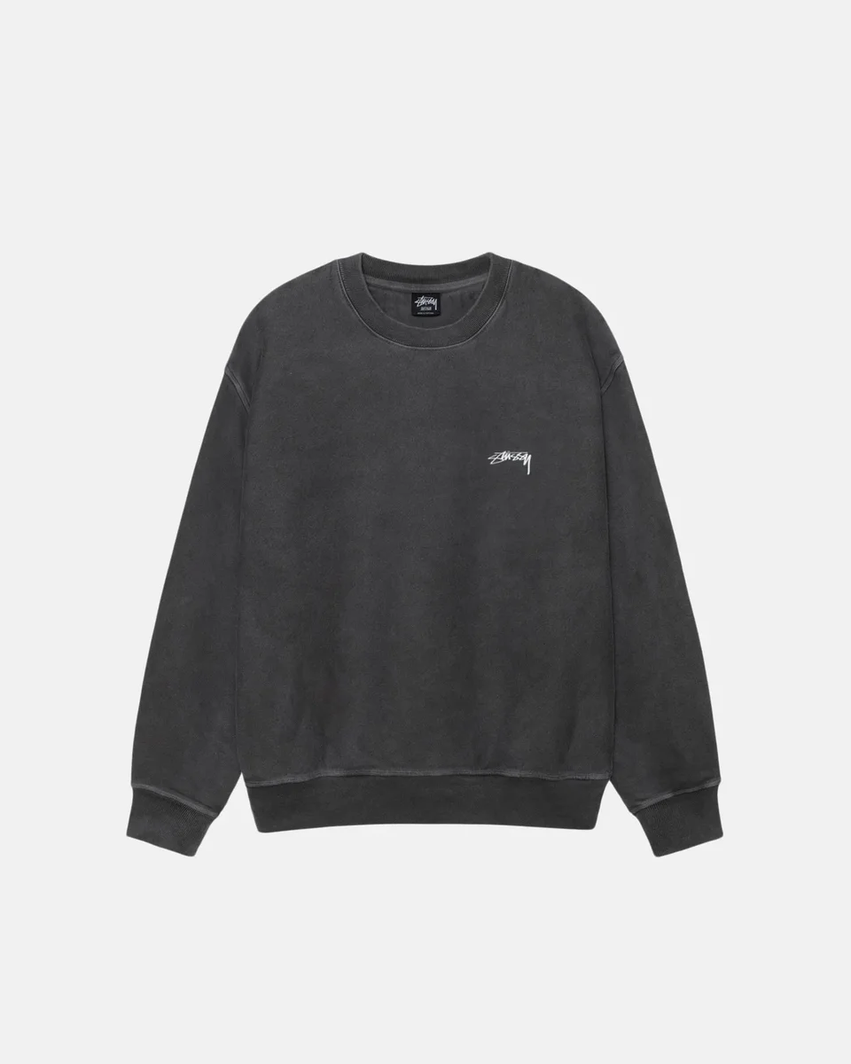 Stussy Stussy Stüssy Basic Logo Crewneck Sweatshirt Black Black - 1