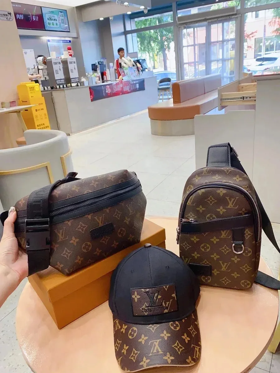 Louis Vuitton Louis Vuitton Neverfull Monogram Backpack & Cap Set Brown