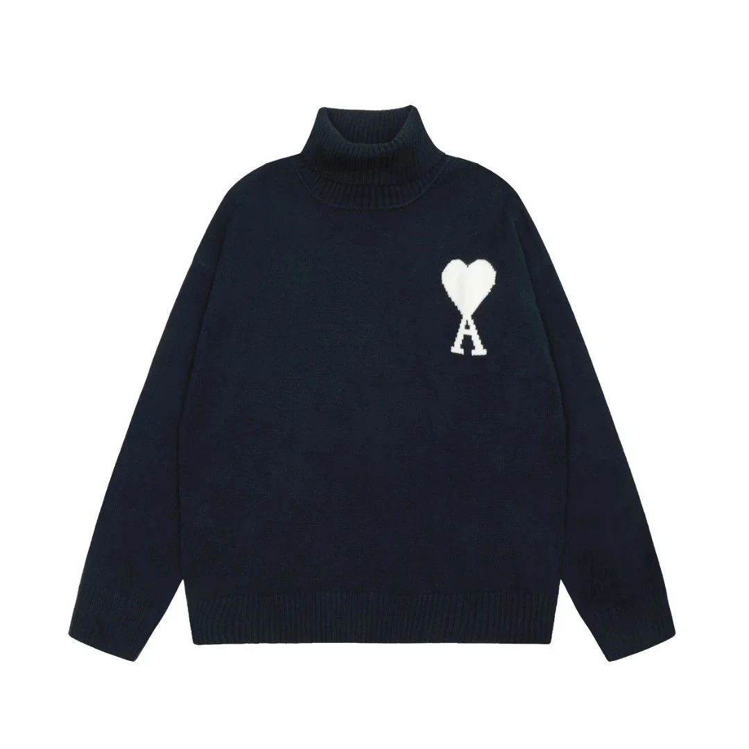 Ami Paris Ami Paris Ami de Coeur Ami-28-08 Navy Turtleneck Sweater Navy - 1