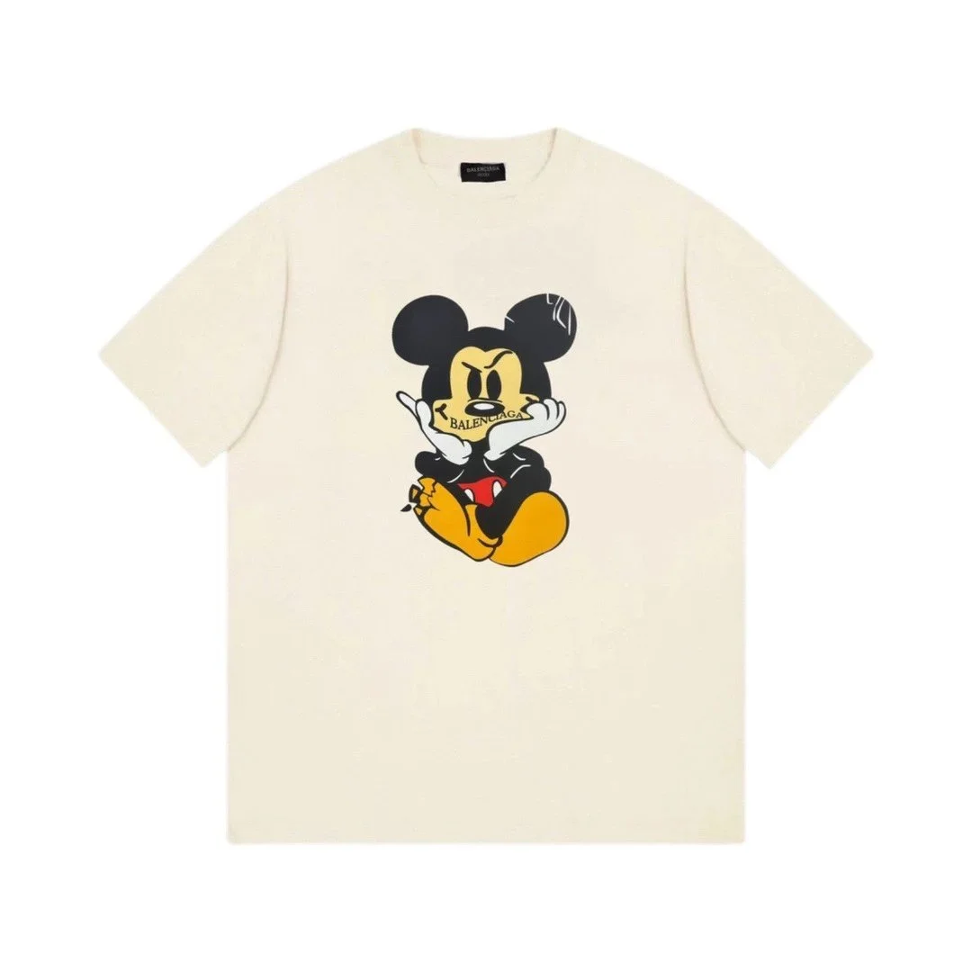 Balenciaga Balenciaga Mickey Mouse Graphic T-Shirt Cream Cream - 1