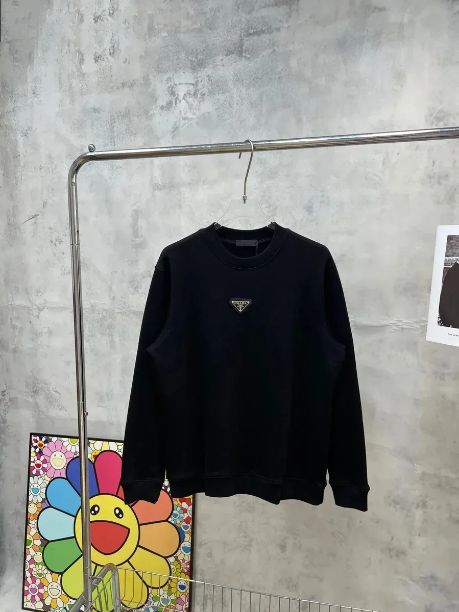 Prada Prada Triangle Logo Black Sweatshirt Black